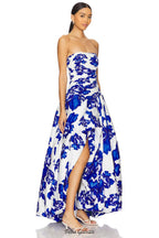 nancy Violette Bubble Hem Maxi Dress in cobalt Flowering Girl
