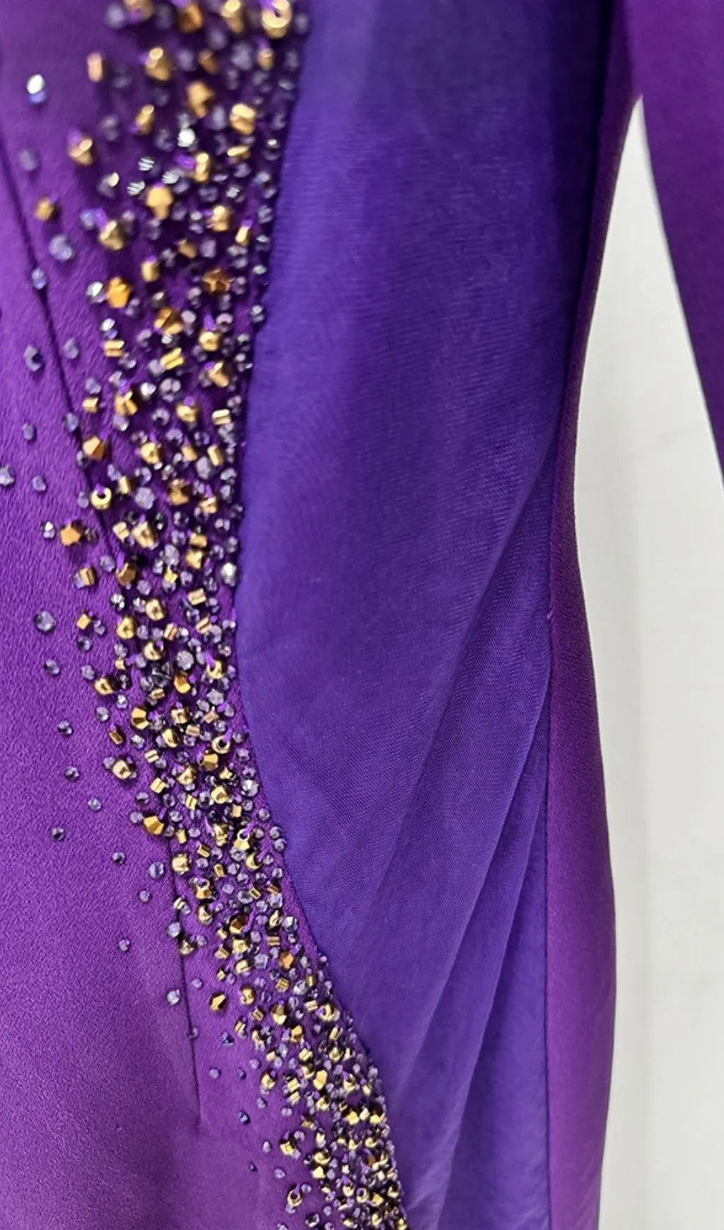 Kyanna Purple Embellished Long Sleeve Maxi Dress Flowering Girl