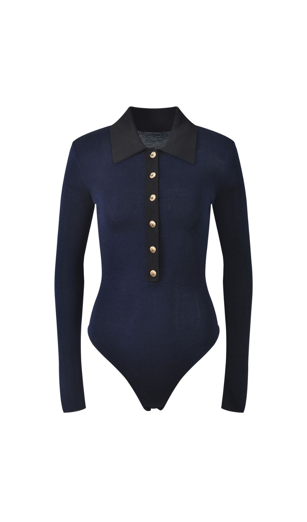 Hilal Ribbed Gold-Button Bodysuit Flowering Girl
