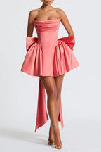Trinity Mini Dress - Coral Pink Flowering Girl