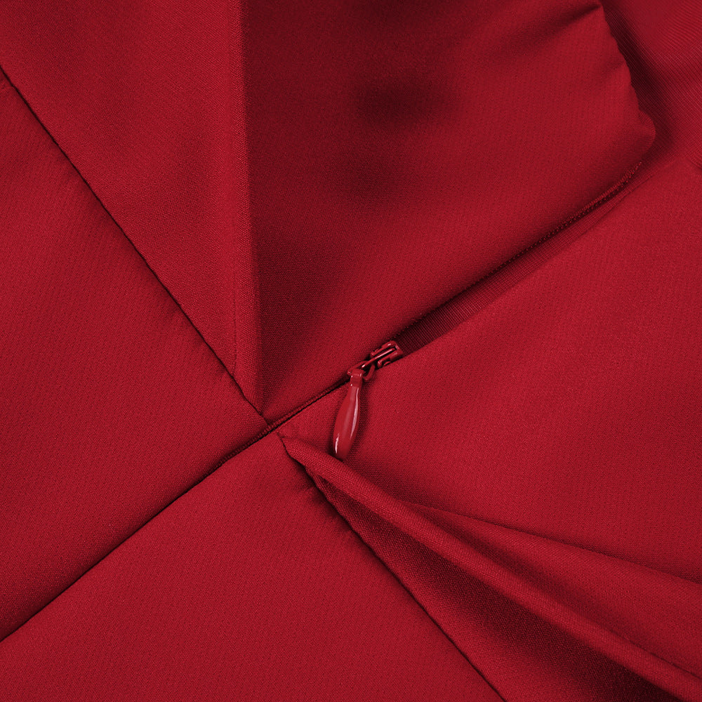 Sculptural Rose Mini Dress In Red Flowering Girl