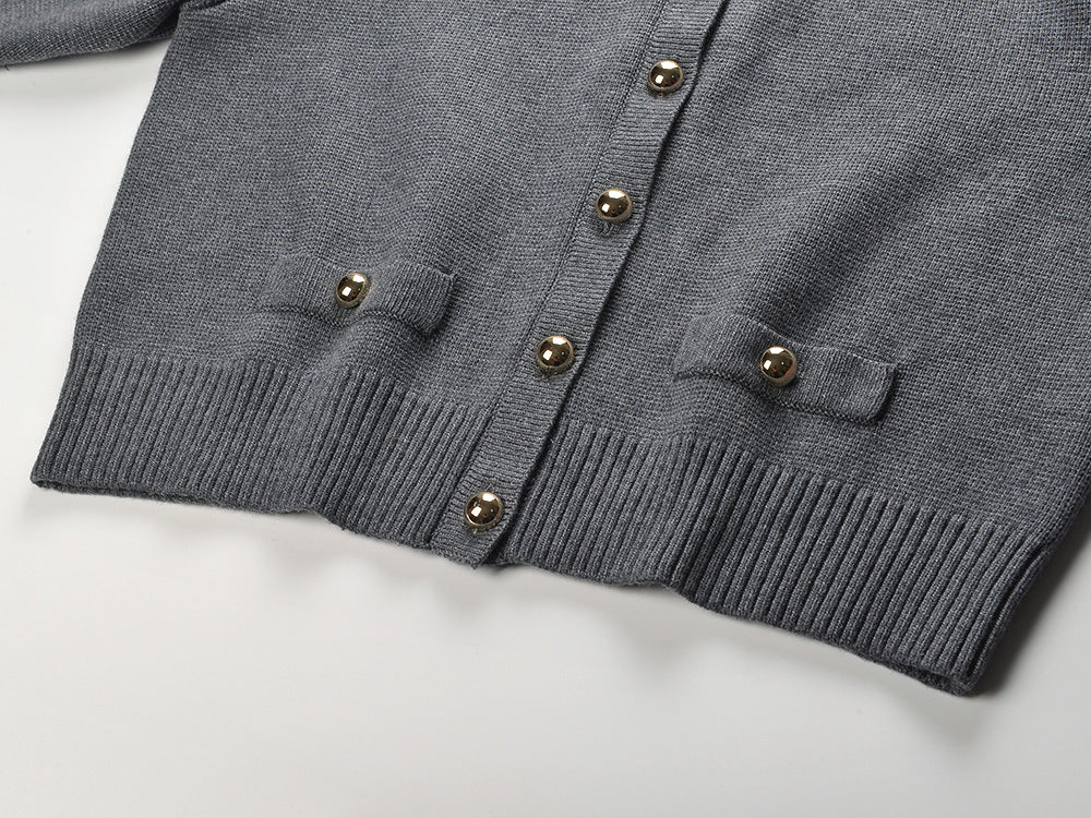 Fine Knit Cardigan Flowering Girl