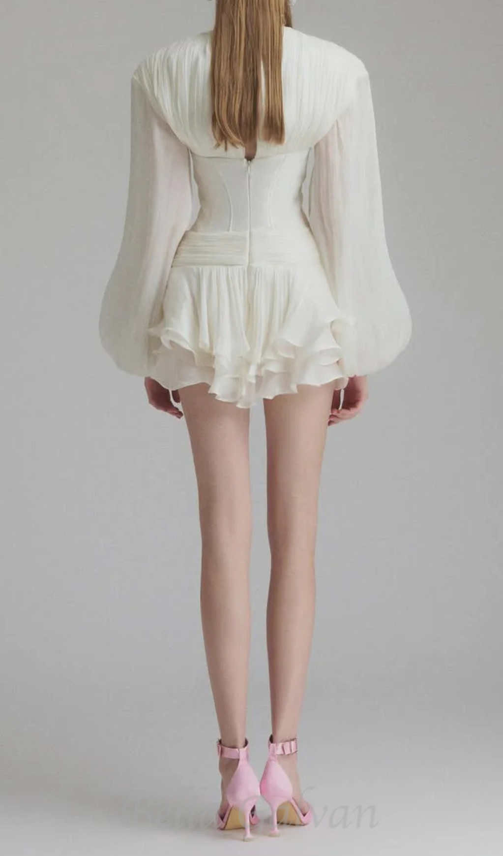 wallis 3d flower ruffle trim mini dress in white Flowering Girl