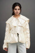 Joslyn White Sequined Down Coat Flowering Girl