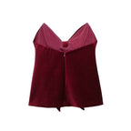 Milan Velvet Top In Wine Red Flowering Girl