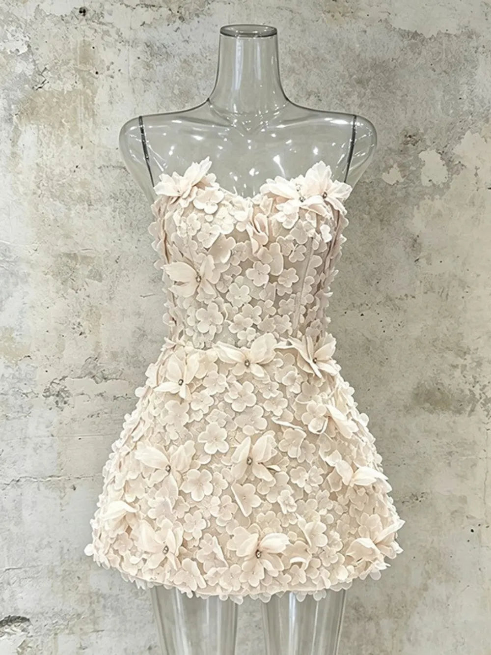 Maricopa Strapless Floral Mini Dress Flowering Girl