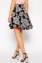Jacquard High-Waisted Irregular Umbrella Skirt Flowering Girl