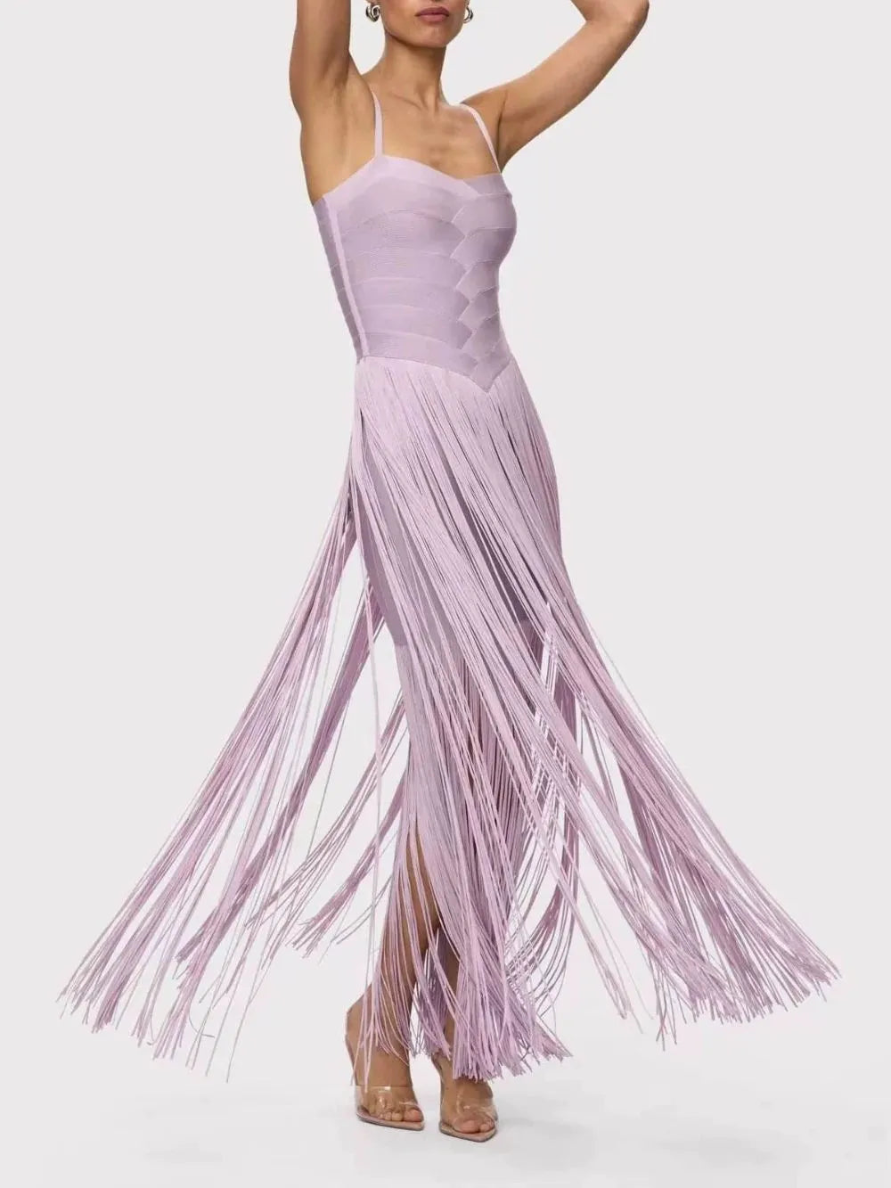 Tassel Detail Maxi Dress Lavender Flowering Girl