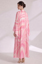Pink Psychedelic Swirl Kaftan Dress Flowering Girl