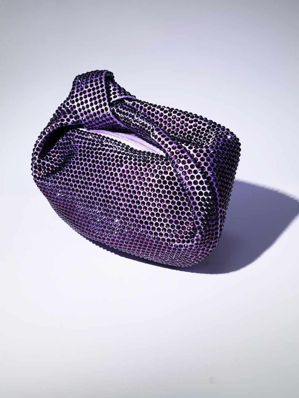 Embellished Tote Bag In Purple Flowering Girl