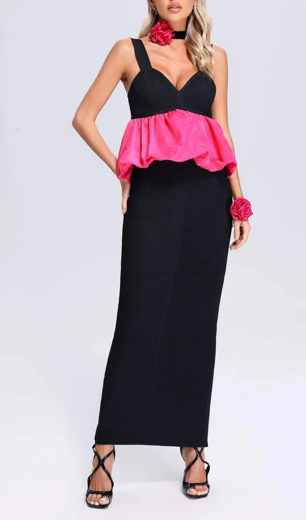 Halter Bandage Maxi Dress Flowering Girl