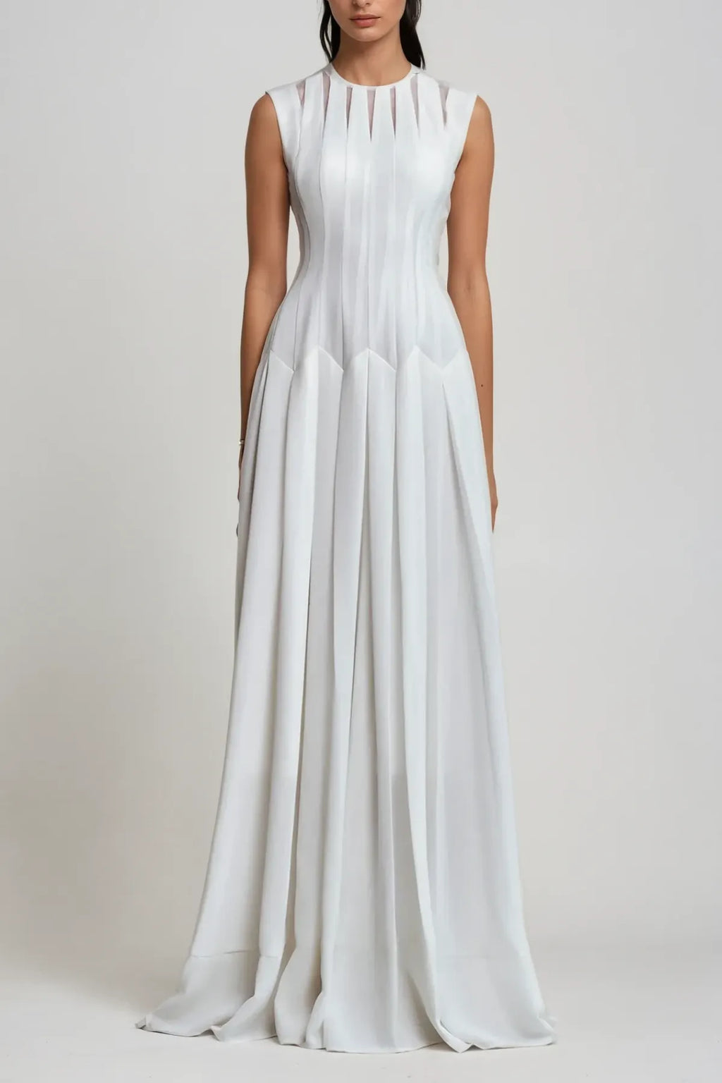 Joyce Ruch Ruffle Sleeveless Maxi Dress Flowering Girl