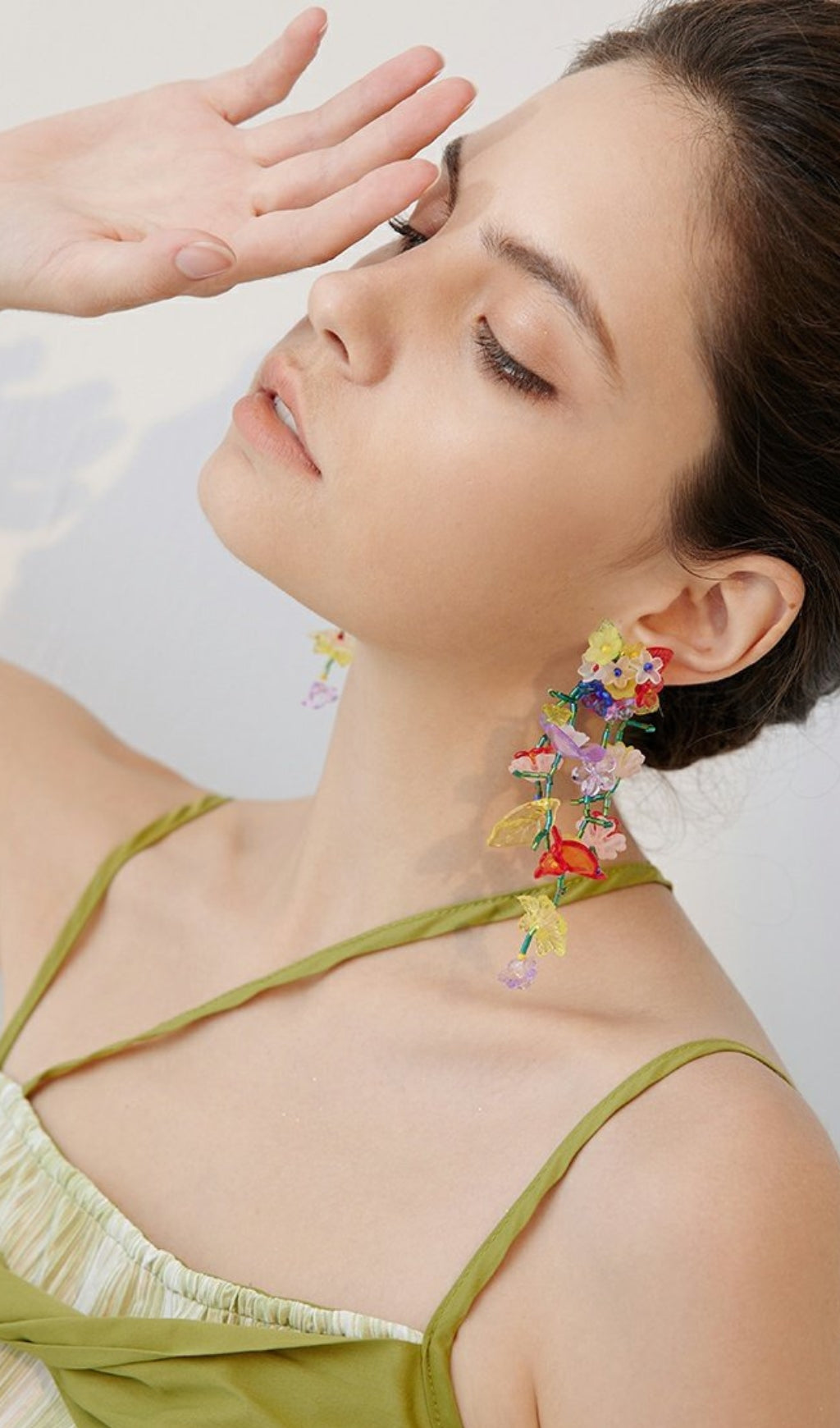 Avital Colorful Flower Acrylic Earrings Flowering Girl