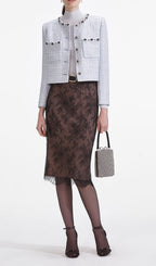 Blue Boucle Jacket Flowering Girl