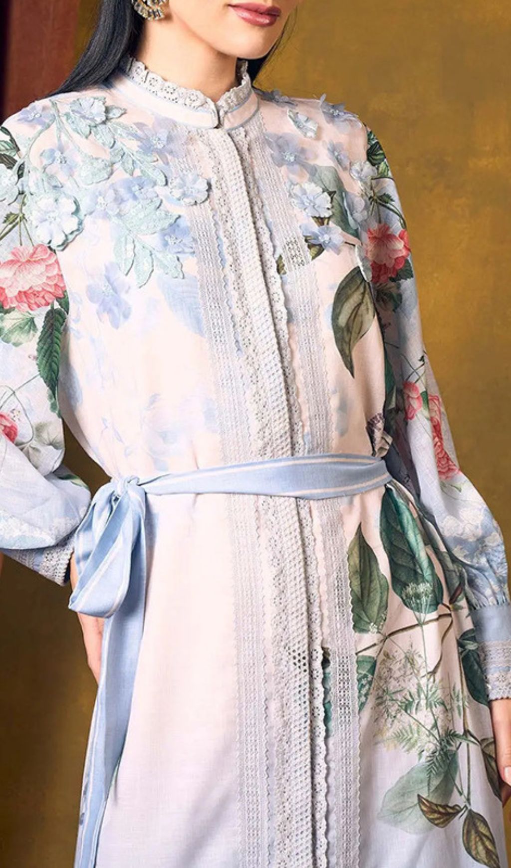Inna Flower Printed Long Sleeve Maxi Dress Flowering Girl