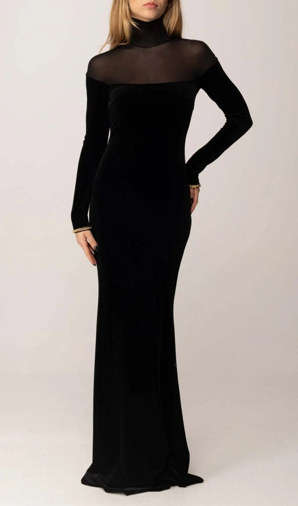 Katie Black Long Sleeve Maxi Dress Flowering Girl