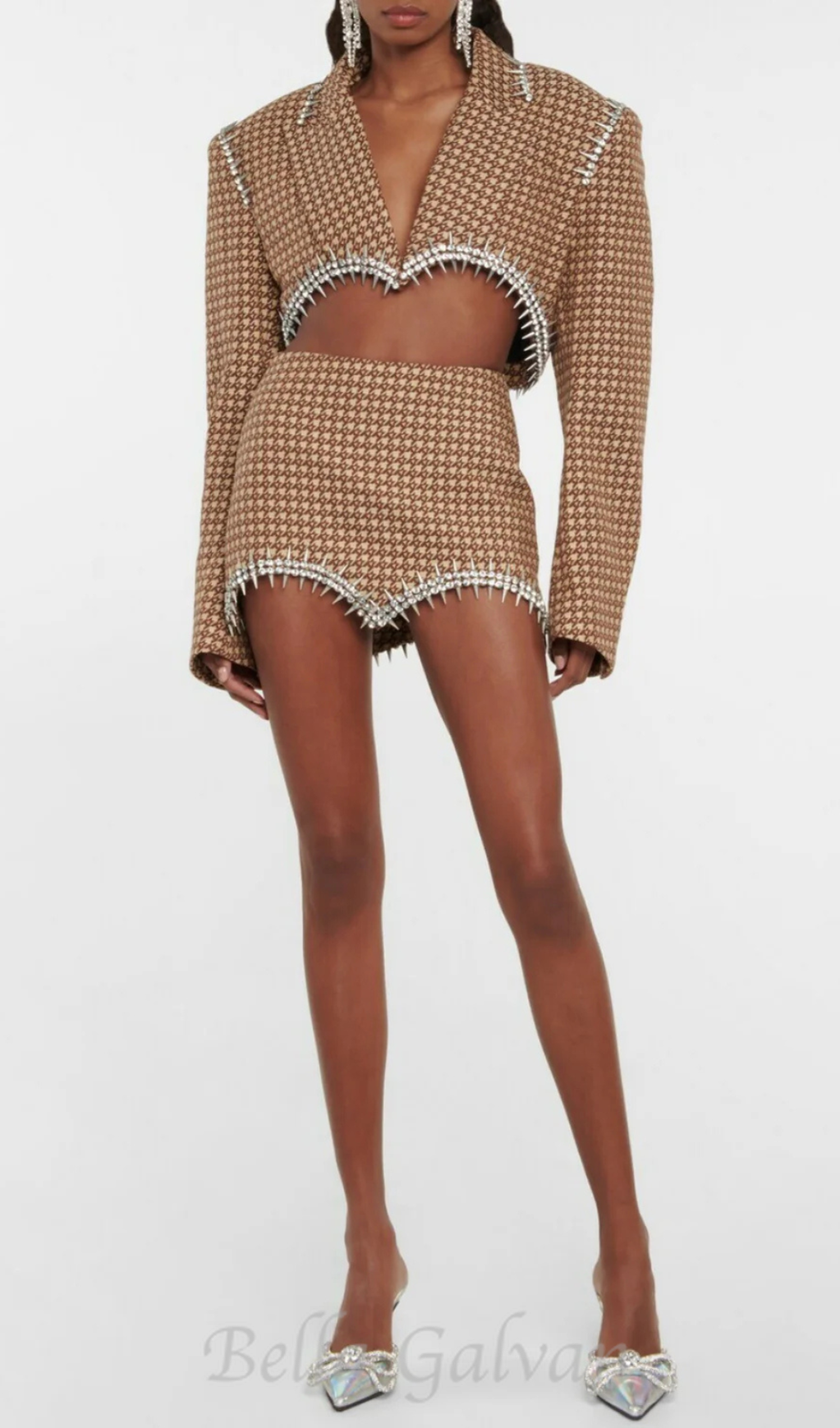 Frederica Crystal-embellished Blazer Set Flowering Girl