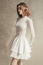 Giana Long Sleeve Crochet Mini Dress Flowering Girl