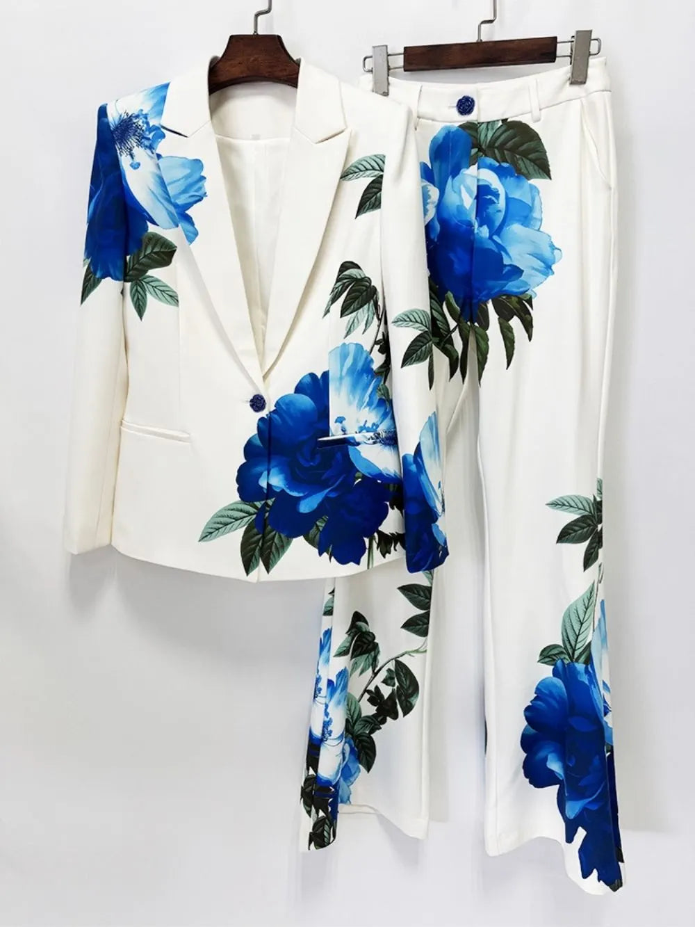 Makiya Flower Printed Blazer Set Flowering Girl