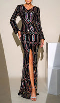 Clee Long Sleeve Sequin Maxi Dress Flowering Girl