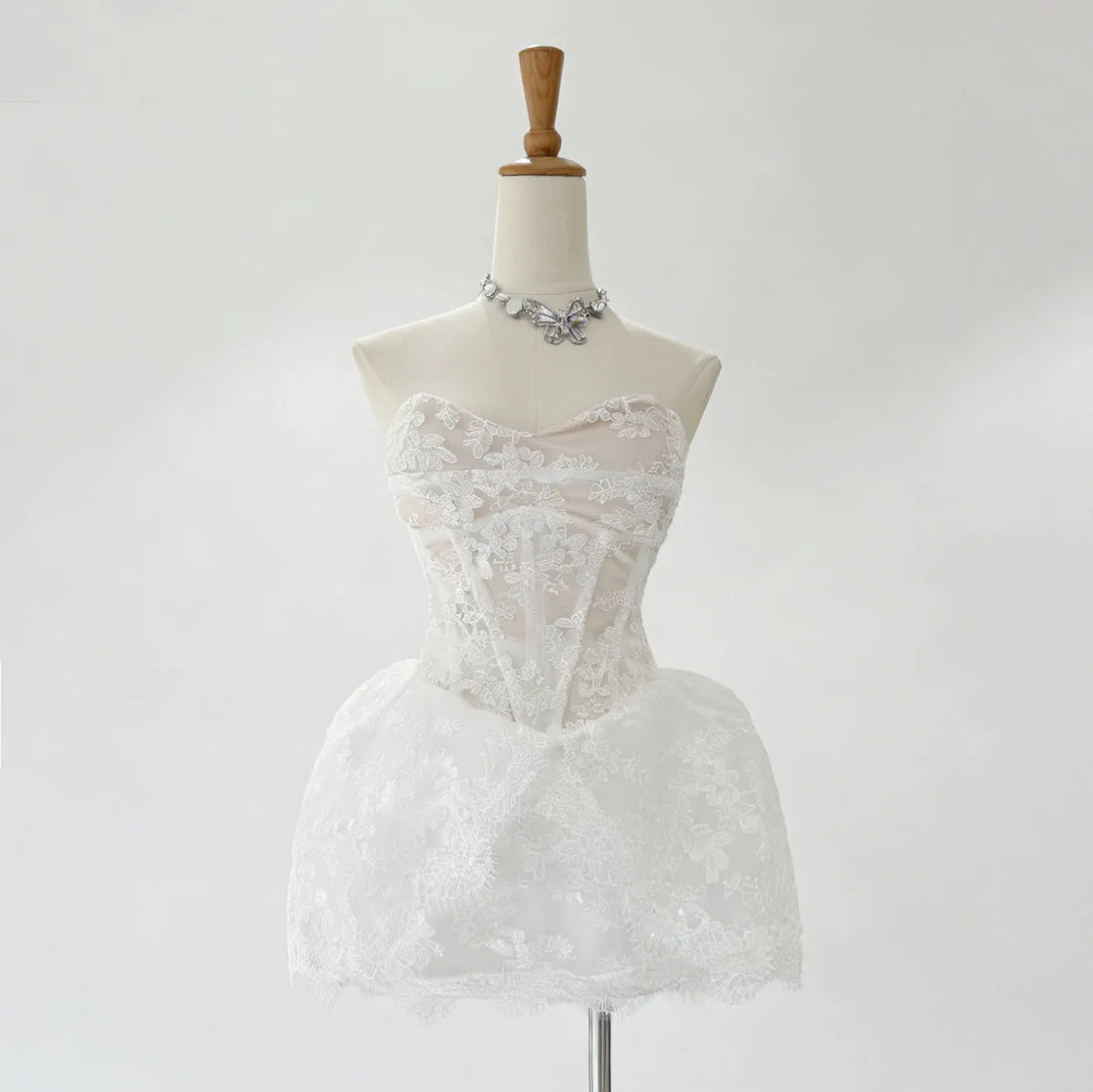 Lace Embroidered Bandeau Sleeveless Dress Flowering Girl