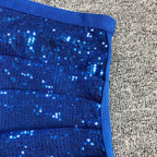 Blue Sequin One Shoulder Bodycon Dress Flowering Girl