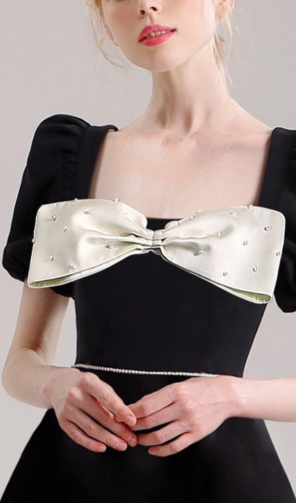 Cheick Black Bow Mini Dress Flowering Girl