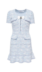check knit mini dress in blue Flowering Girl