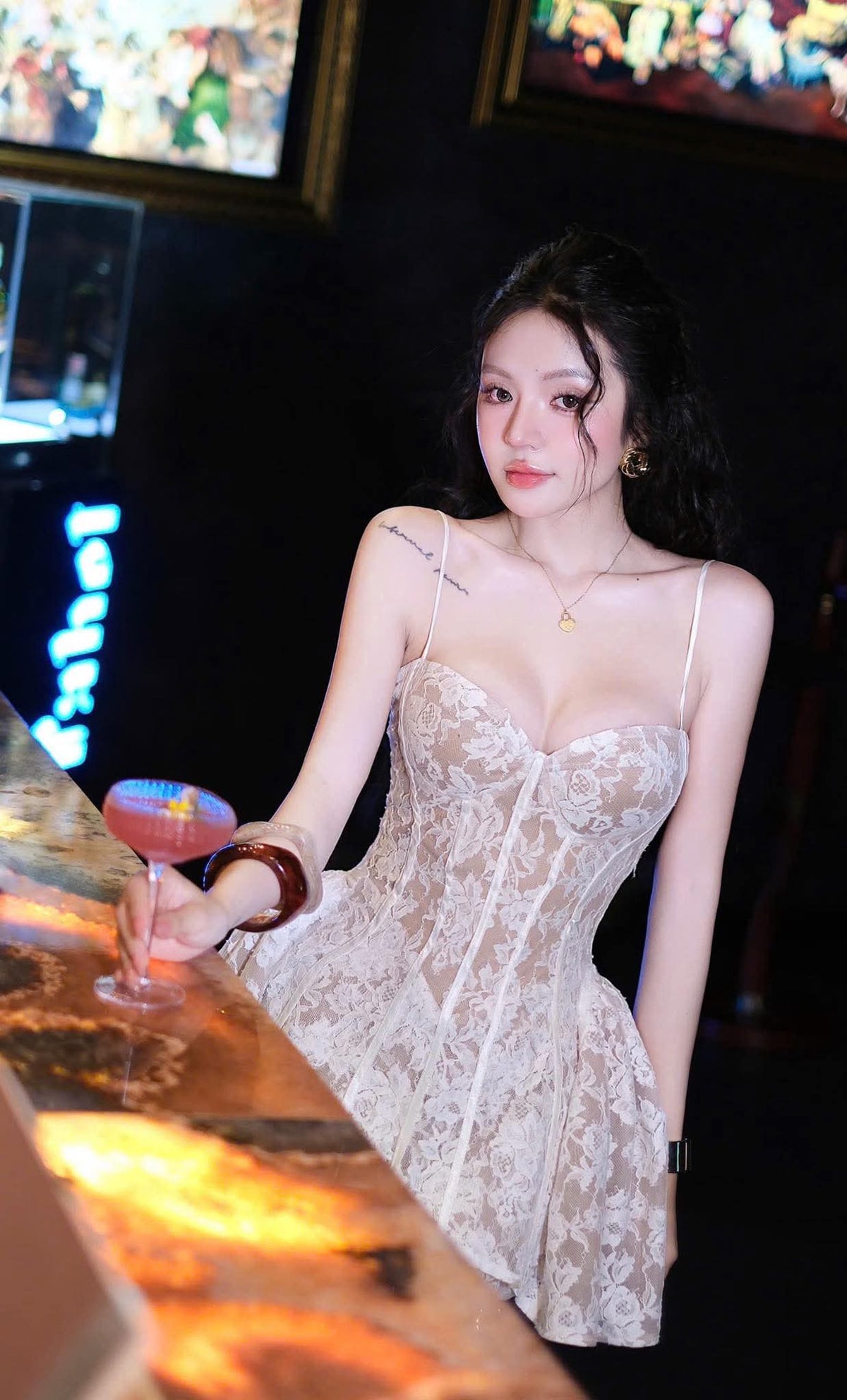 Alessia Lace Mini Dress Flowering Girl