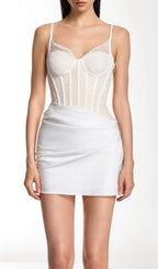 Damara Spaghetti Lace Corset Mini Dress Flowering Girl