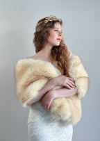 Isabel Fur Shawl Flowering Girl