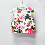Geo Flower Printed Two-Piece Set Flowering Girl