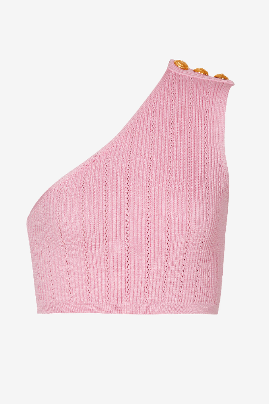 Lynn One Shoulder Knit Set - Pink Flowering Girl