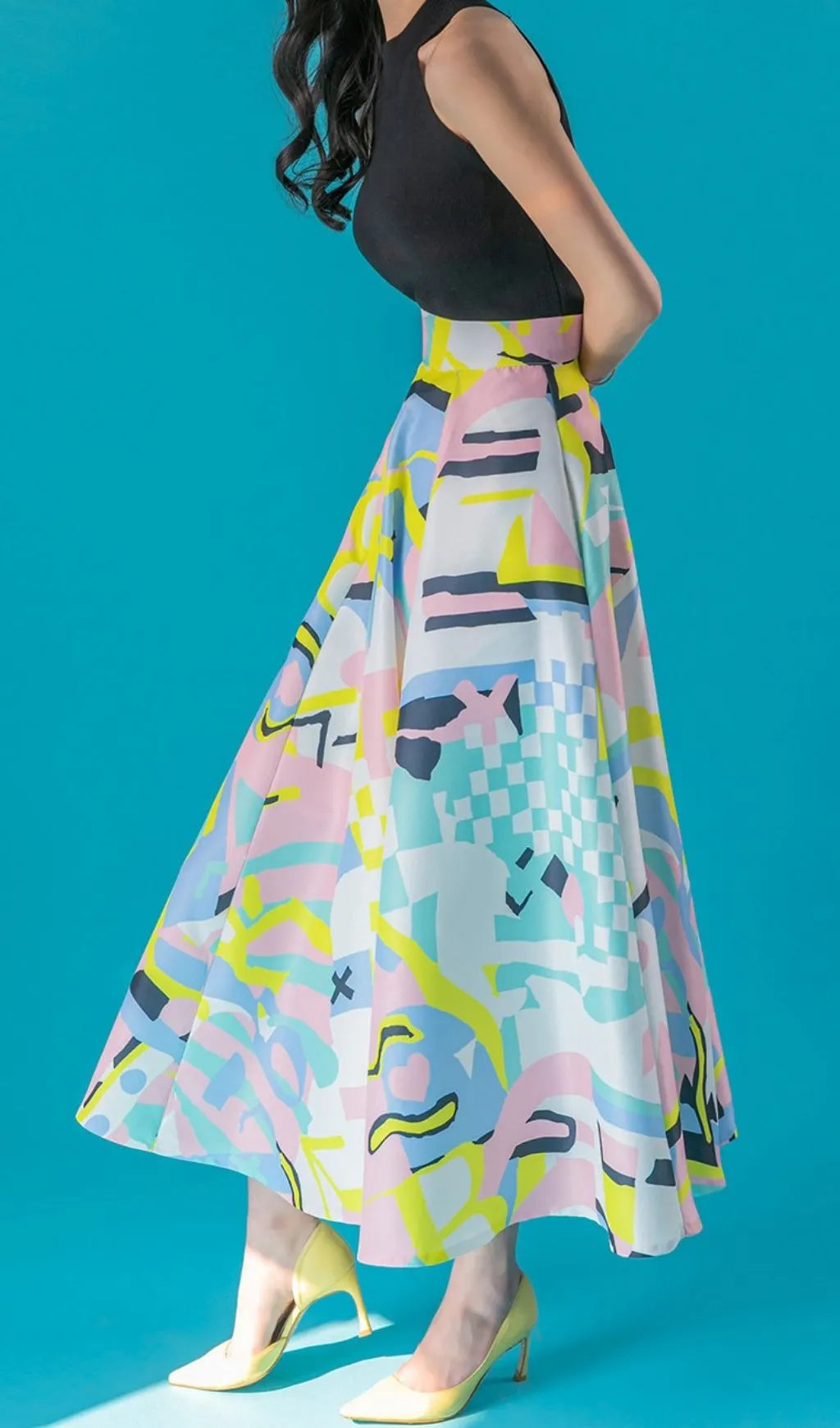 Lilike Printed Midi Skirt Flowering Girl