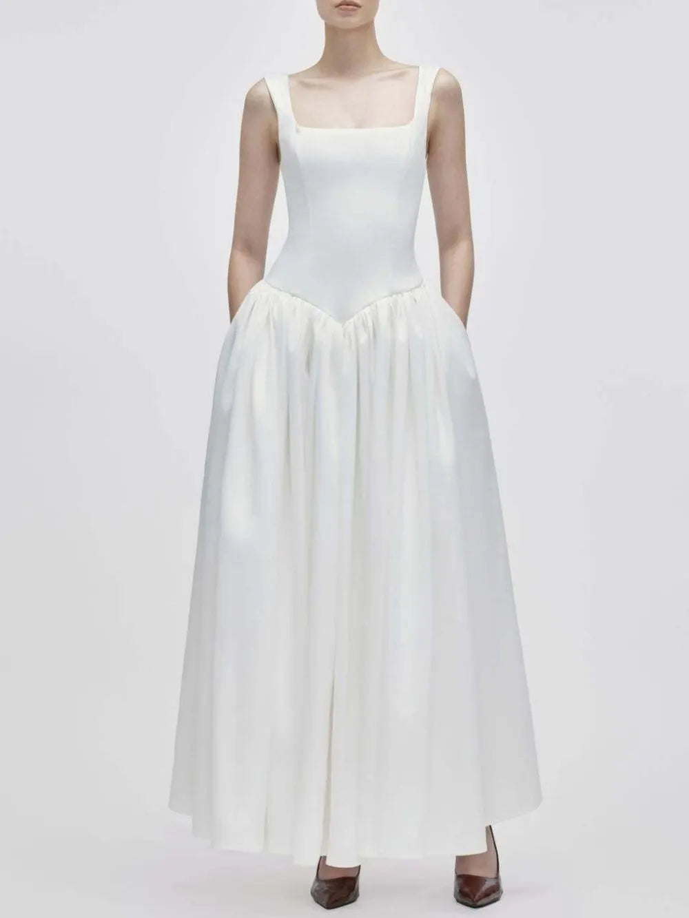 Masako White Strappy Maxi Dress Flowering Girl