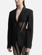 v-neck Corset Jacket in black Flowering Girl