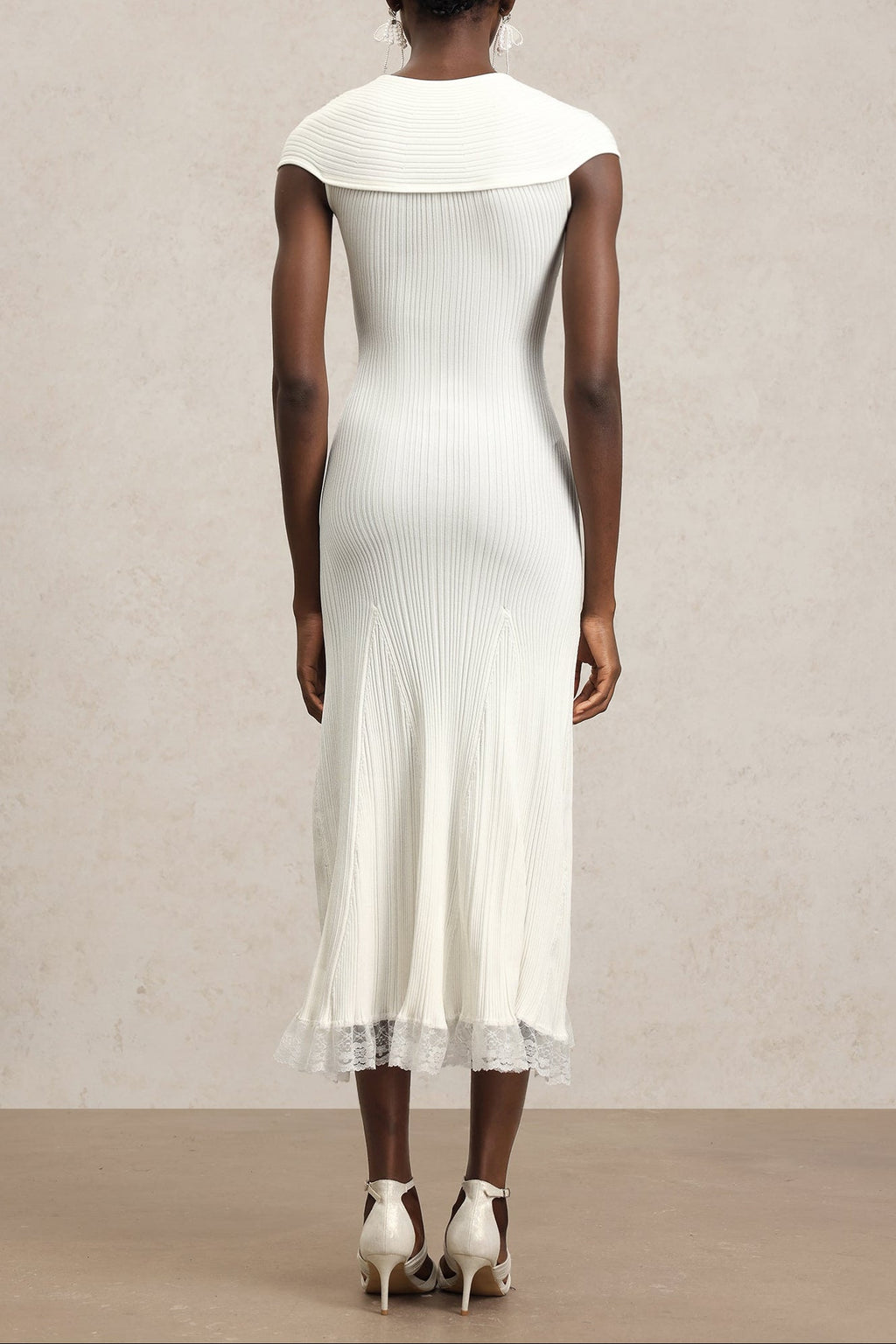 Rcia Sleeveless Lace Hollow Out Bandage Midi Dress Flowering Girl