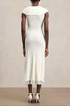 Rcia Sleeveless Lace Hollow Out Bandage Midi Dress Flowering Girl