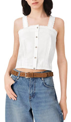 Crop Top with Lace Trim Flowering Girl