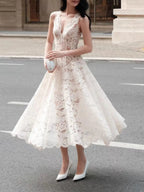 Macie Lace Maxi Dress With Cape Flowering Girl