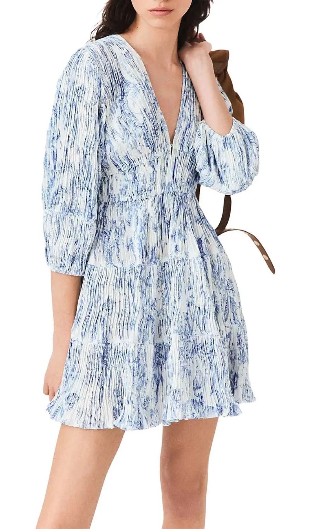 Pleated Mini Dress Flowering Girl