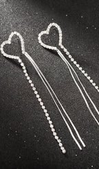 Silver Chain Tassel Earrings Flowering Girl