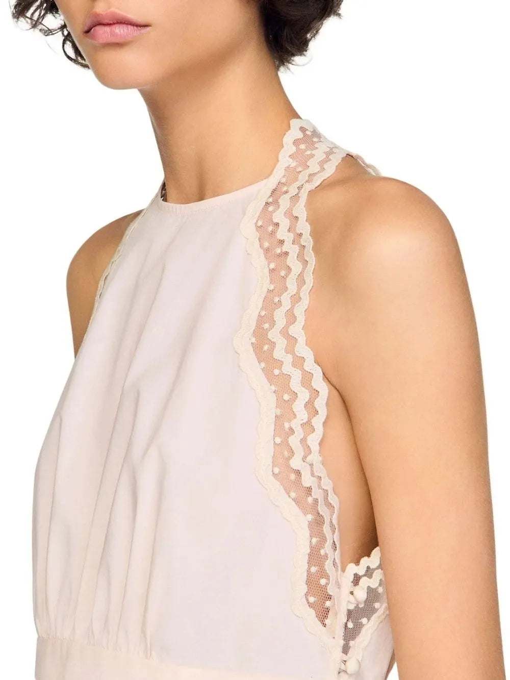 Cotton Crop Top with Lace Trim Flowering Girl