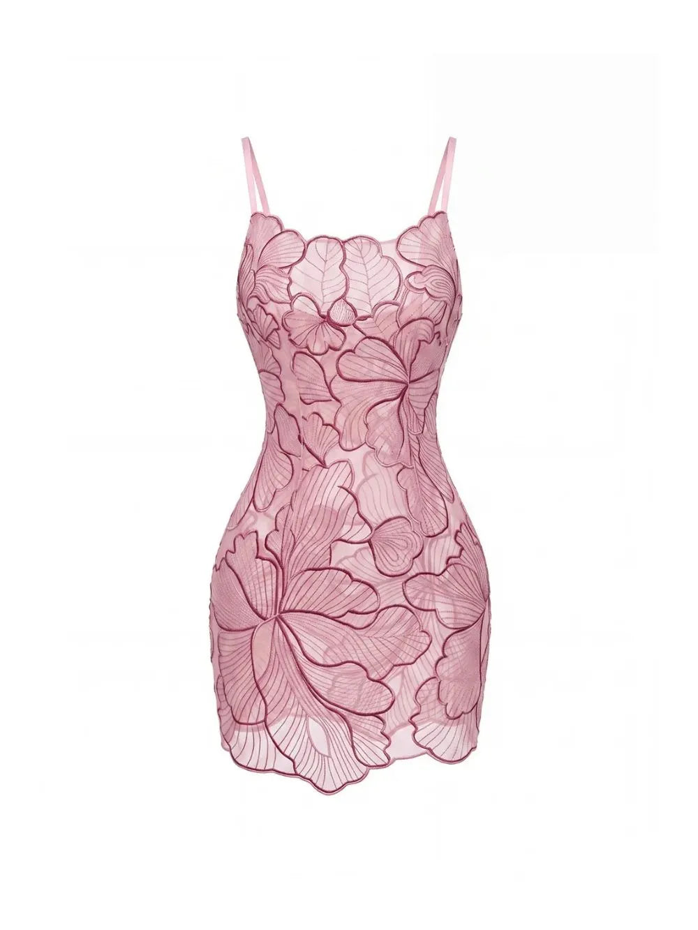 Naryxen Backless Sequin Mini Dress In Pink Flowering Girl