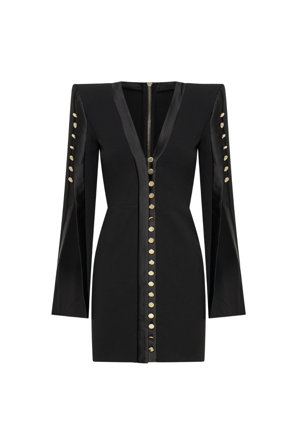 Moises Buttoned Split Sleeve Mini Dress Flowering Girl