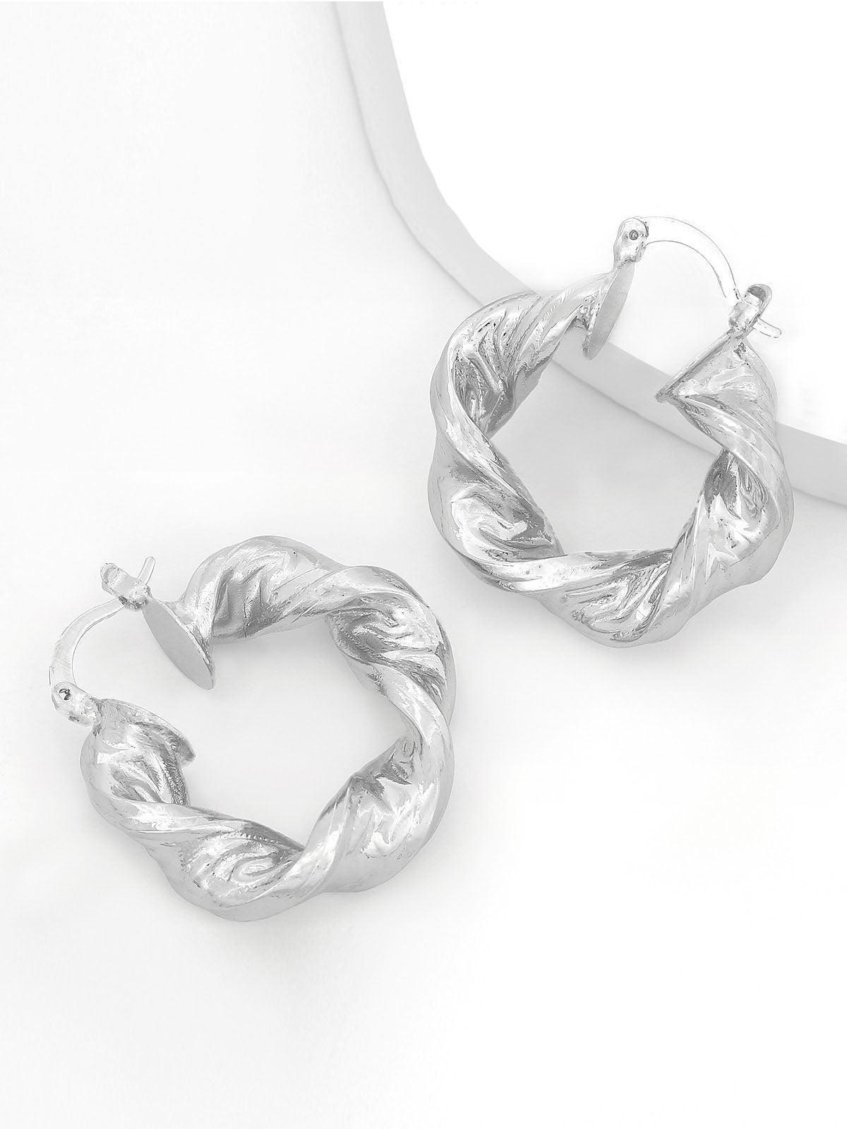 Maia Chunky Twist Hoop Earrings Flowering Girl