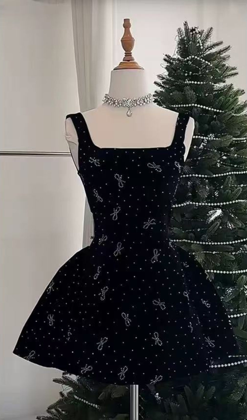 Eros Black Bow Embellished Mini Dress Flowering Girl