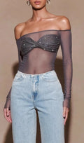 Edmundo Diamante Mesh Top Flowering Girl