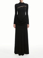 Marva Long Sleeve Ruched Maxi Dress Flowering Girl
