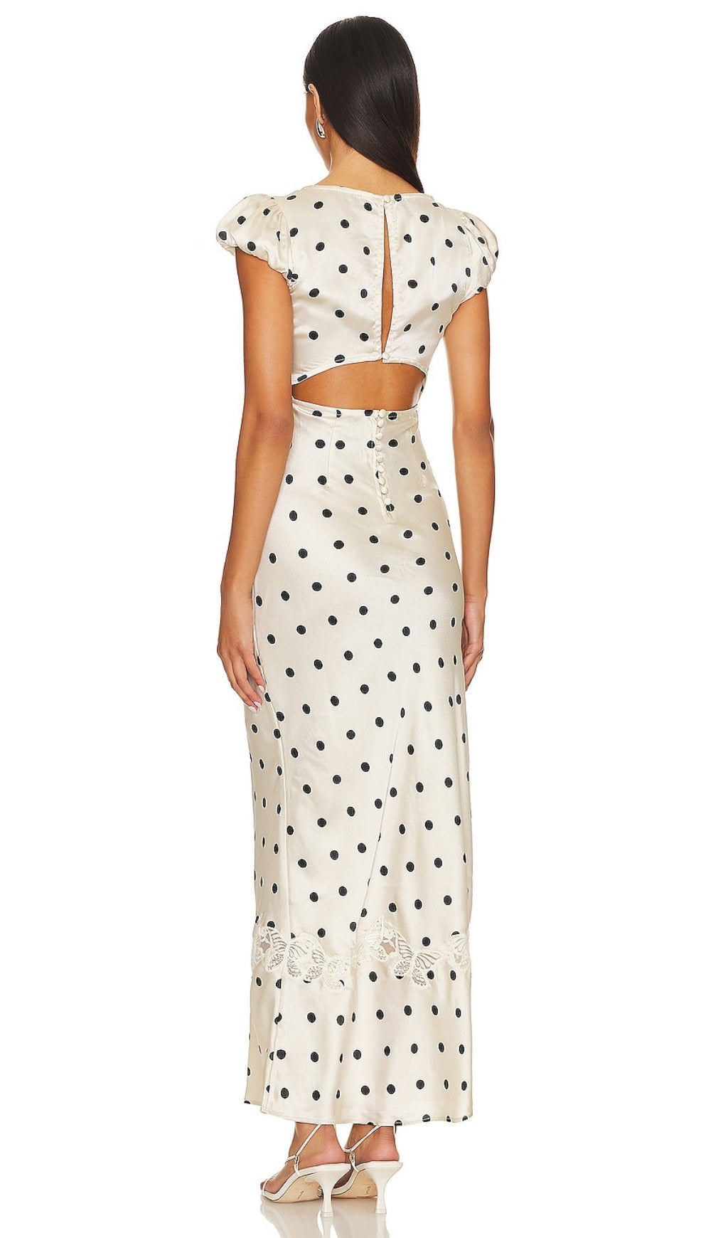 Alani Polka Dot Cutout Maxi Dress Flowering Girl